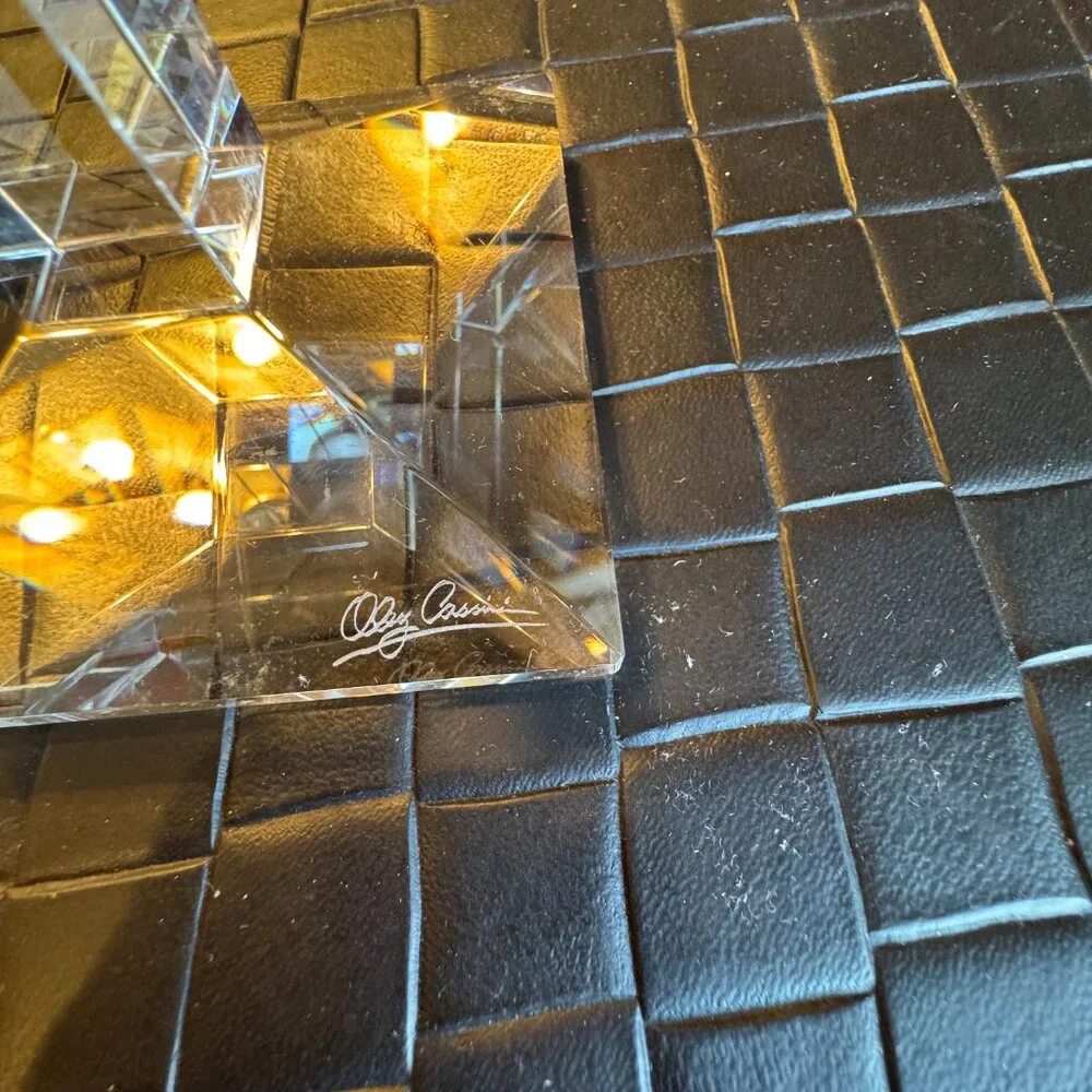Oleg Cassini Crystal Candlestick Clear Square 6